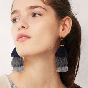 Three-Layer Gradient Color Tassel Earrings